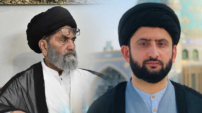 قائد ملت جعفریہ پاکستان سے ان کی زوجہ کی رحلت پر تعزیت کرتے ہیں آغا سید حسین رضوی