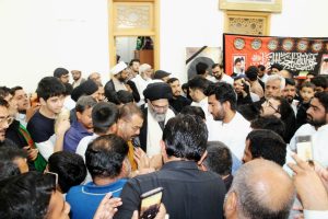 قائد ملت جعفریہ پاکستان آیت اللہ سید ساجد علی نقوی شبستان حضرت ابو طالبؑ قم میں شہید حسن ترابیؒ کی مجلس ترحیم و تجلیل میں شریک