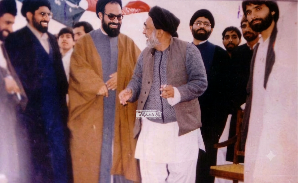 شہید قائد علامہ عارف حسین الحسینیؒ کی نایاب تصویر ہمراہ قائد علامہ ساجد نقوی